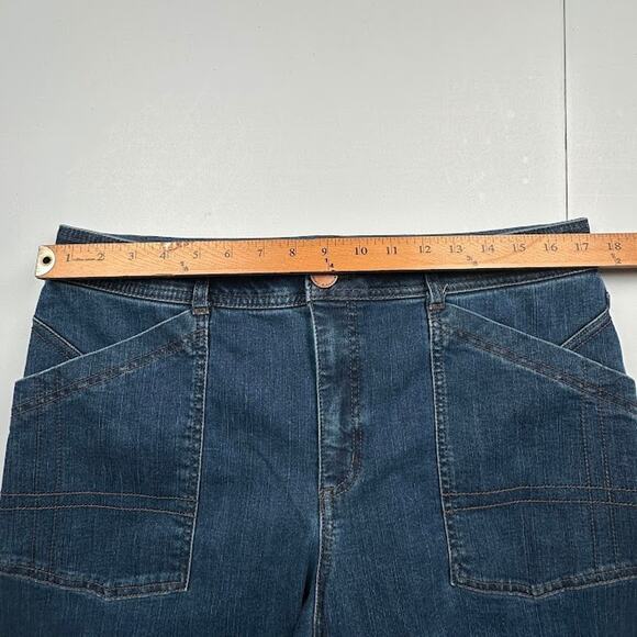 Democracy Ab-Technology Jeans Womens 16 Blue Straight Stretch Pockets Cropped - Picture 9 of 13